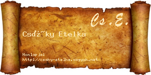 Csáky Etelka névjegykártya