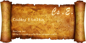 Csáky Etelka névjegykártya